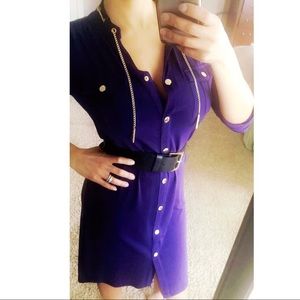 Michael Kors purple dress leather belt